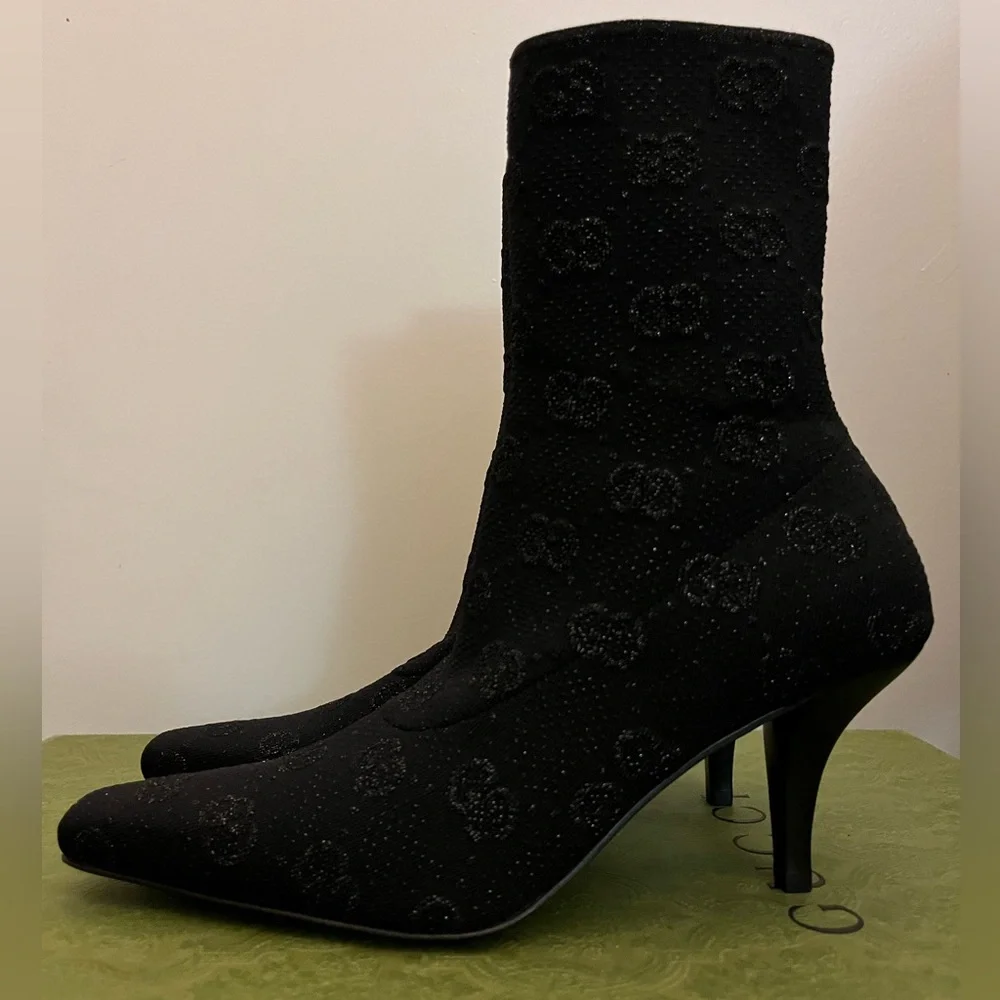 Gucci GG Knit Ankle Boots. GG technical knit fabric NIB size 6.5 - Picture 6 of 10